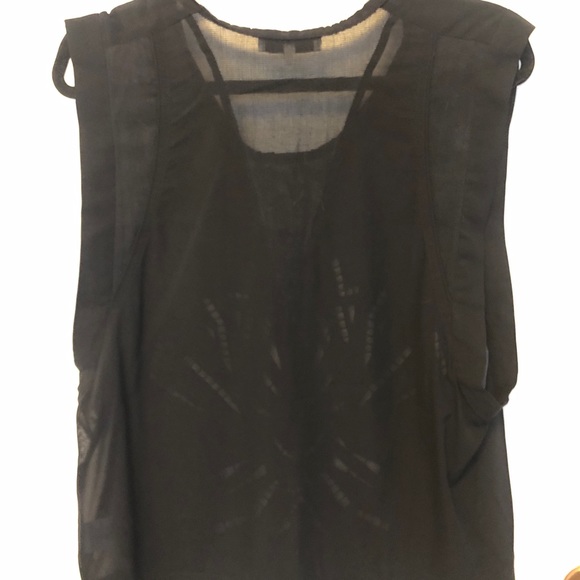 Black IRO silk mesh and embroidery tank top - Picture 2 of 5